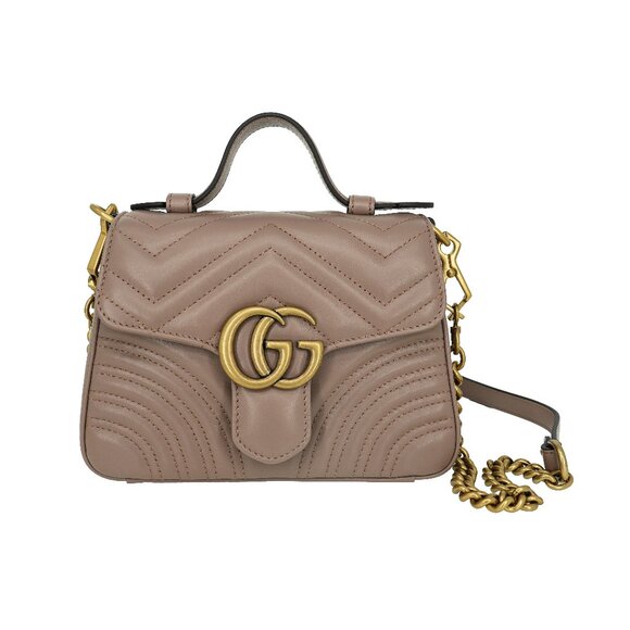 Gucci 547260 GG Marmont Matelasse Leather Mini Top Handle/ Shoulder Bag - Picture 1 of 11